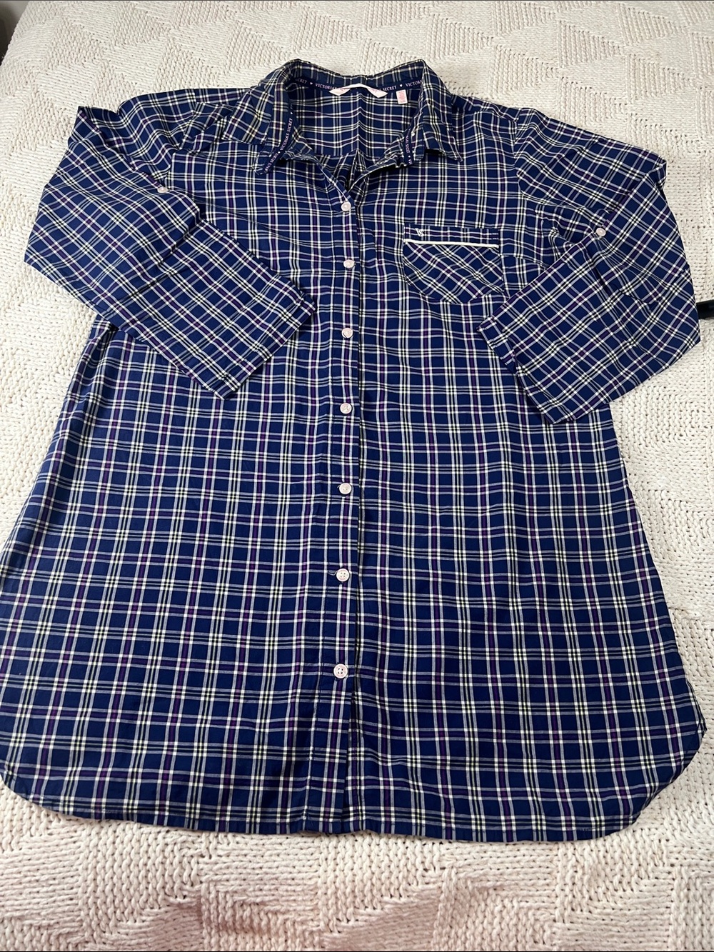Victoria’s Secret Plaid Button-Up Sleep Shirt
